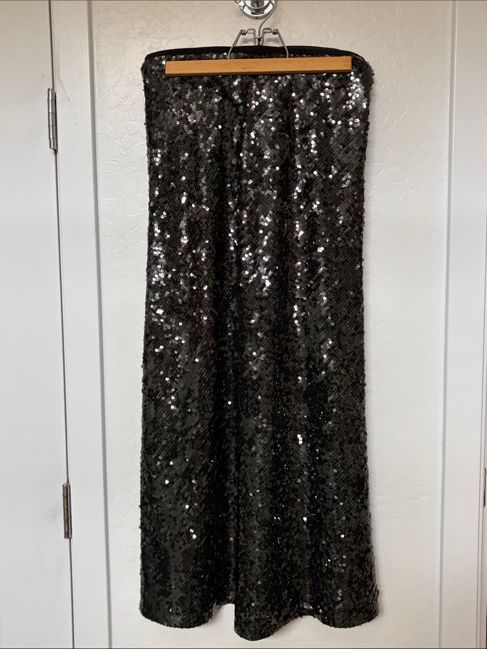 Banana Republic Forest Green Bias-Cut Sequin Maxi Skirt